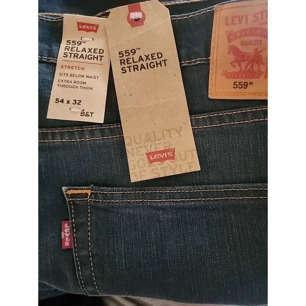Levis 559 Relaxed Straight Jeans Mens 54x32 Denim NEW NWT‎ Big Tall L100 Comfy